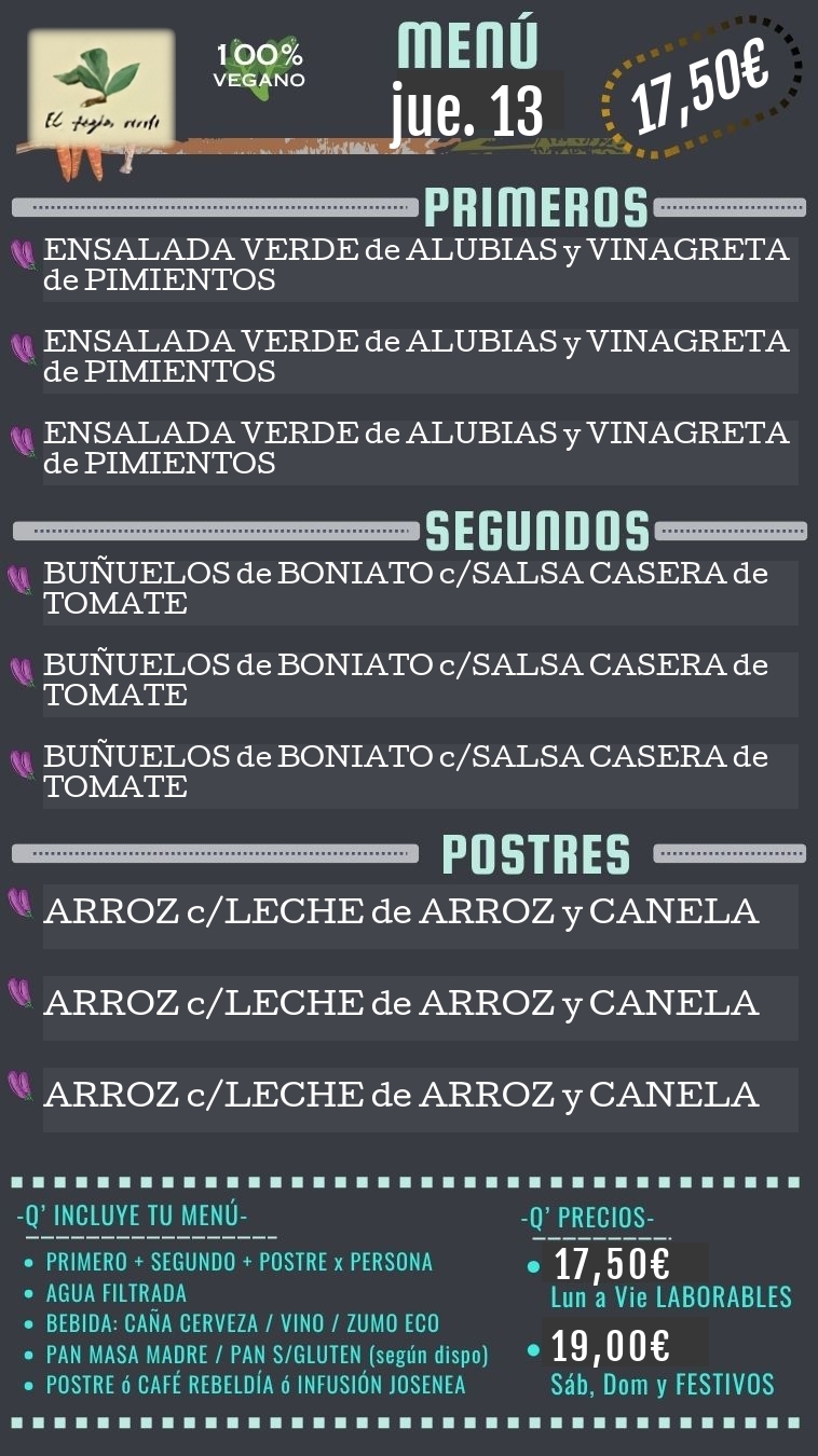 Menú para el ...